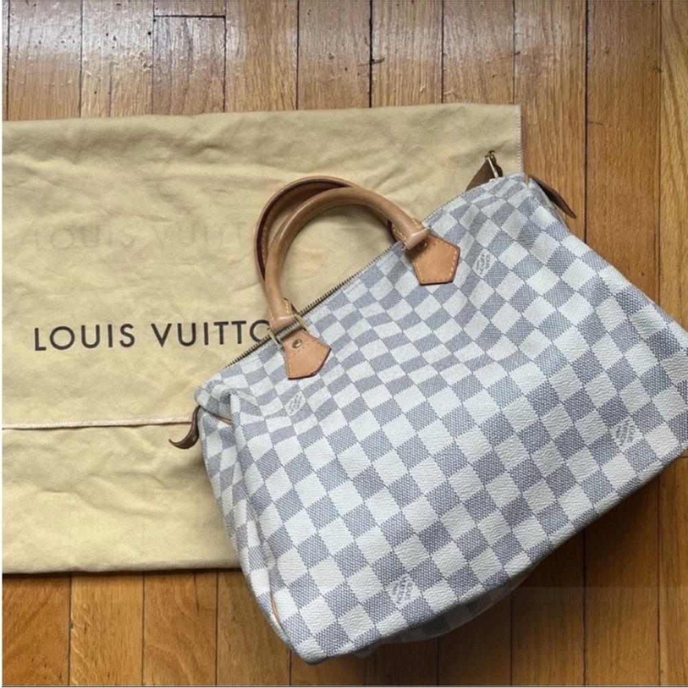 Louis Vuitton Speedy 30 Damier Azur bag 100% Authentic Preloved with dust bag